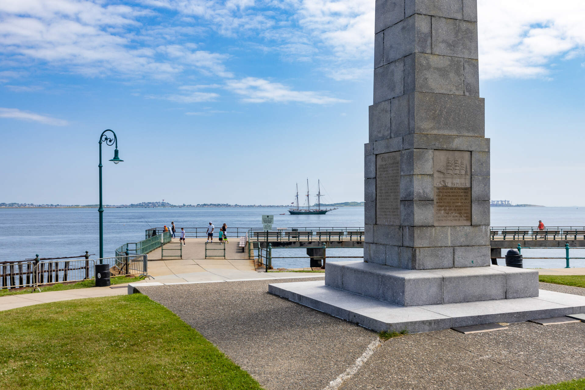 The scene at the Memorial Fish Pier on Castle Island. (Jesse Costa/WBUR)