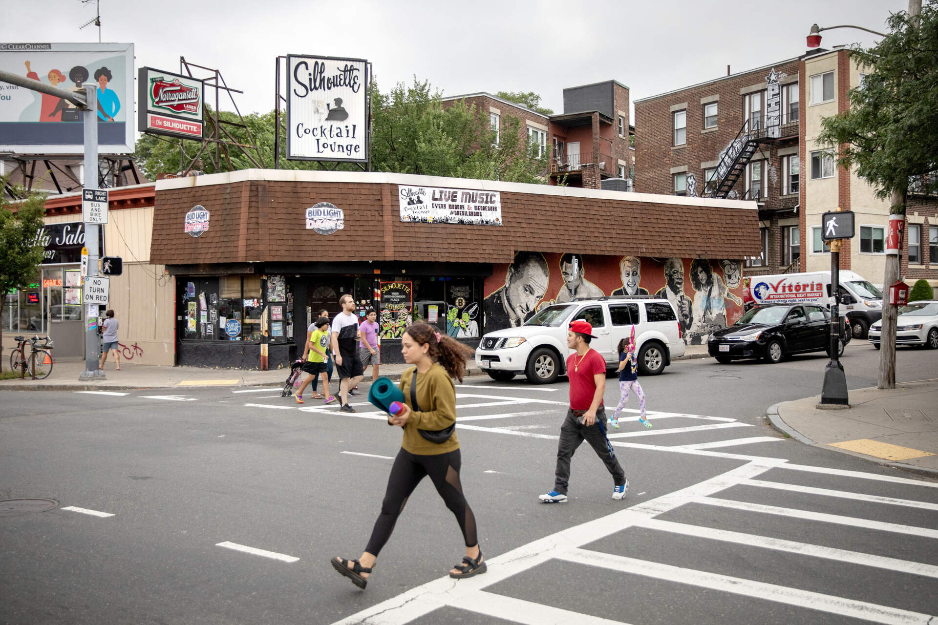 The Silhouette Lounge on Brighton Avenue in Allston. (Robin Lubbock/WBUR)