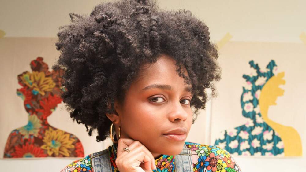 Gio Swaby in her studio. (Courtesy of Anthony Gebrehiwot/ Peabody Essex Museum)