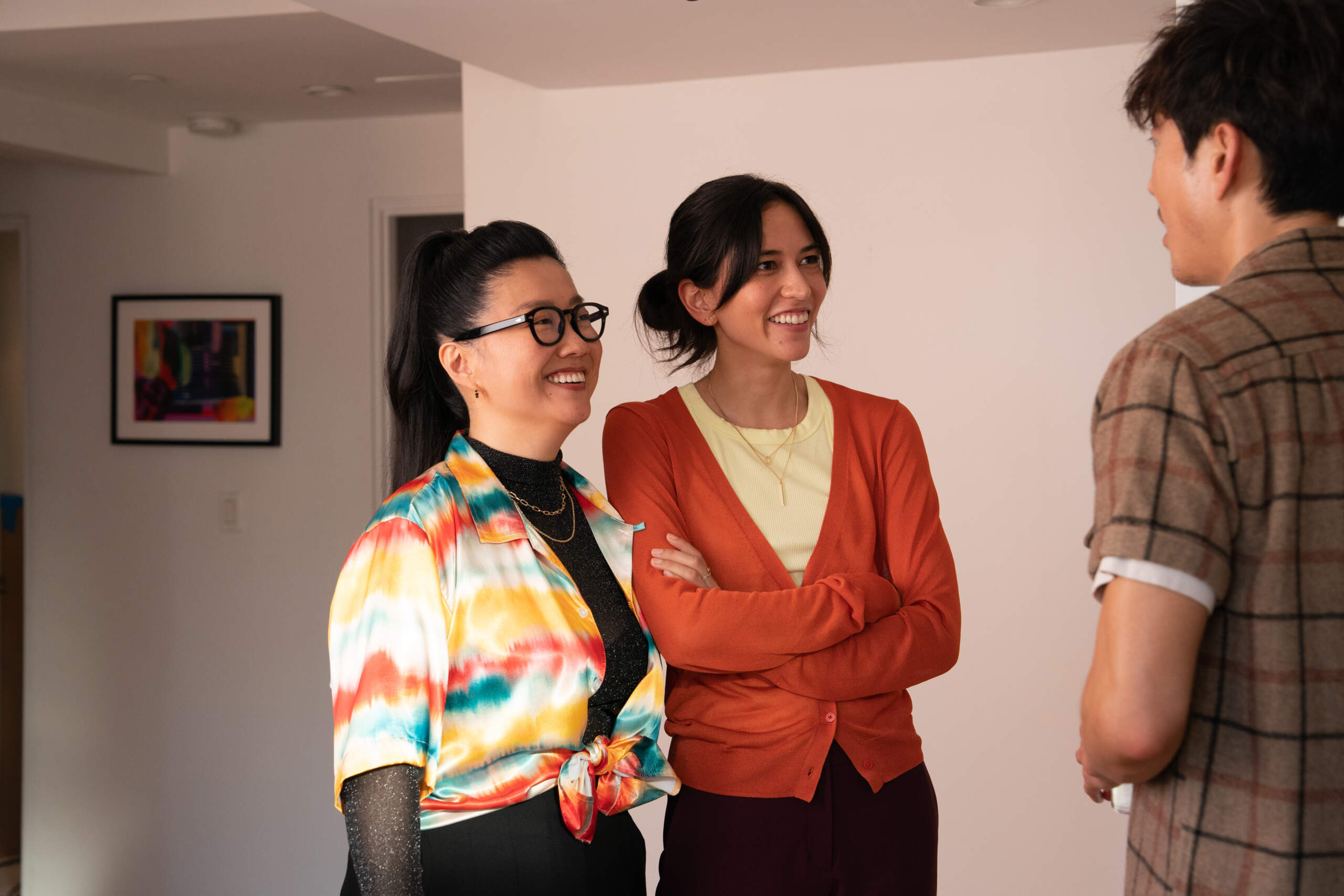 Sherry Cola as Alice, Sonoya Mizuno as Meredith, Justin Min as Ben in "Shortcomings."(Courtesy of Sony Pictures Classics; Photo by Jon Pack)