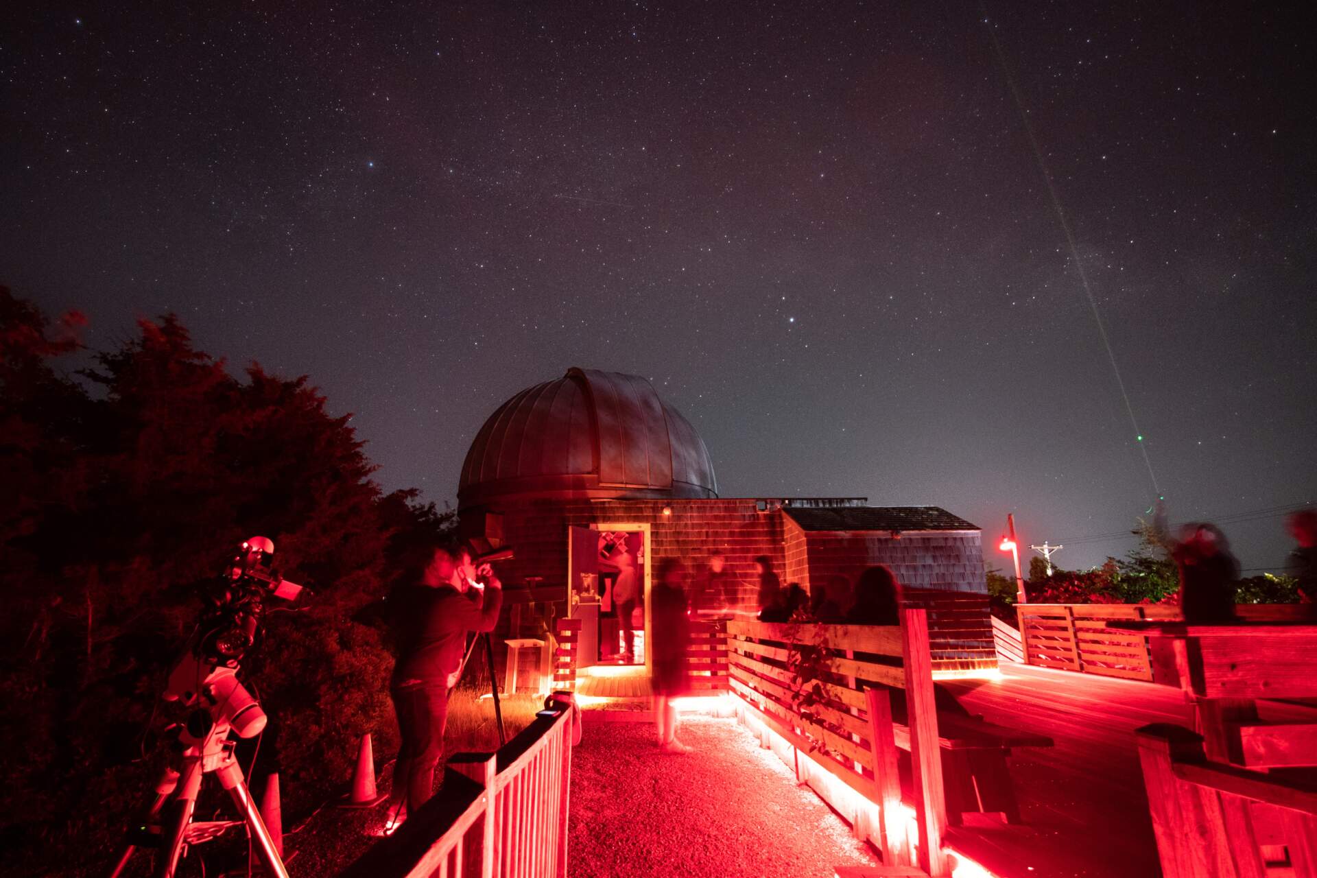 Stargazing event at the Loines Observatory in Nantucket. The island is home to two active observatories operated by the Maria Mitchell Association (Photo courtesy of Anavi Uppal)