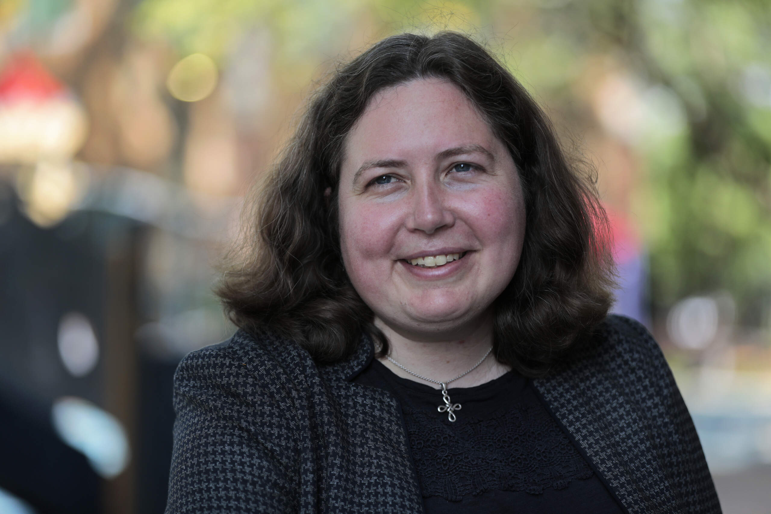 Former Boston City Councilor Kenzie is the new administrator of the Boston Housing Authority. She is photographed at the Mildred C. Hailey Apartments, in Jamaica Plain. (Pat Greenhouse/The Boston Globe via Getty Images)