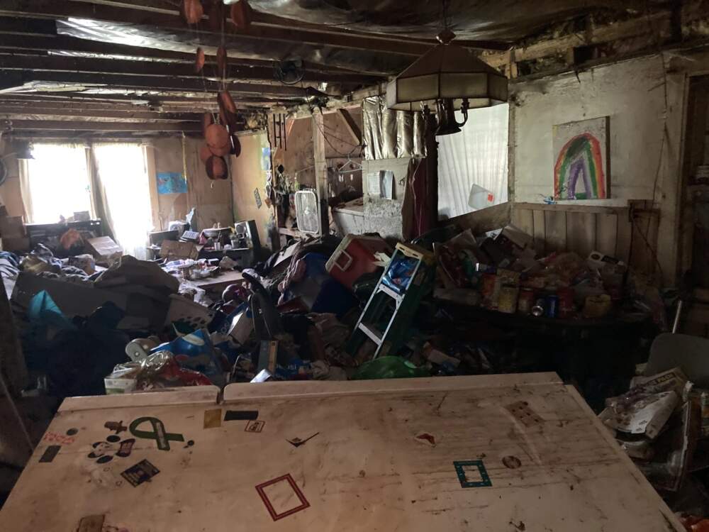 Flood waters tore through Gibbs' house, knocking over appliances and depositing mud and sewage over everything. (Liam Elder-Connors/Vermont Public)