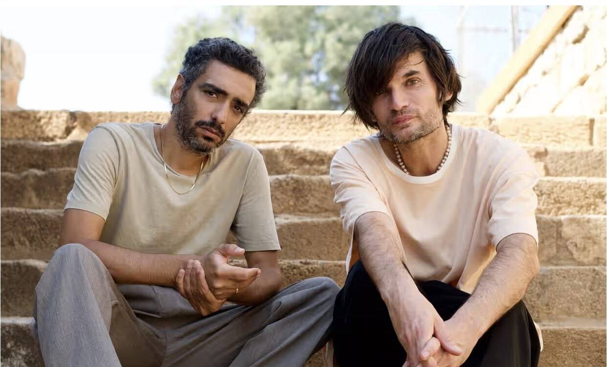 The latest album by Dudu Tassa (left) and Jonny Greenwood (right) is called "Jarak Qaribak." (Shin Katan)