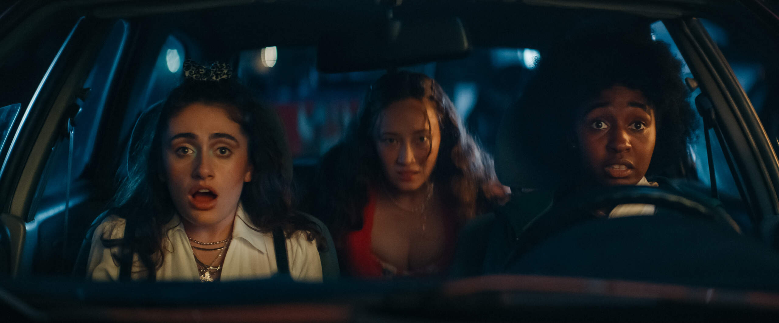 Rachel Sennott, Havana Rose Liu and Ayo Edebiri in "Bottoms." (Courtesy ORION Pictures Inc.)