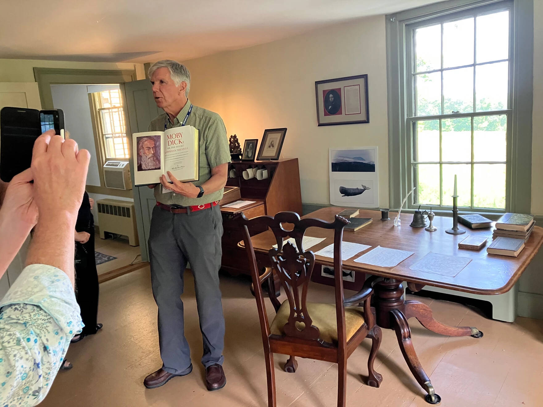 Historian John Dickson gives a tour inside Arrowhead, the home where author Herman Melville lived and wrote "Moby-Dick (Nancy Eve Cohen/NEPM)