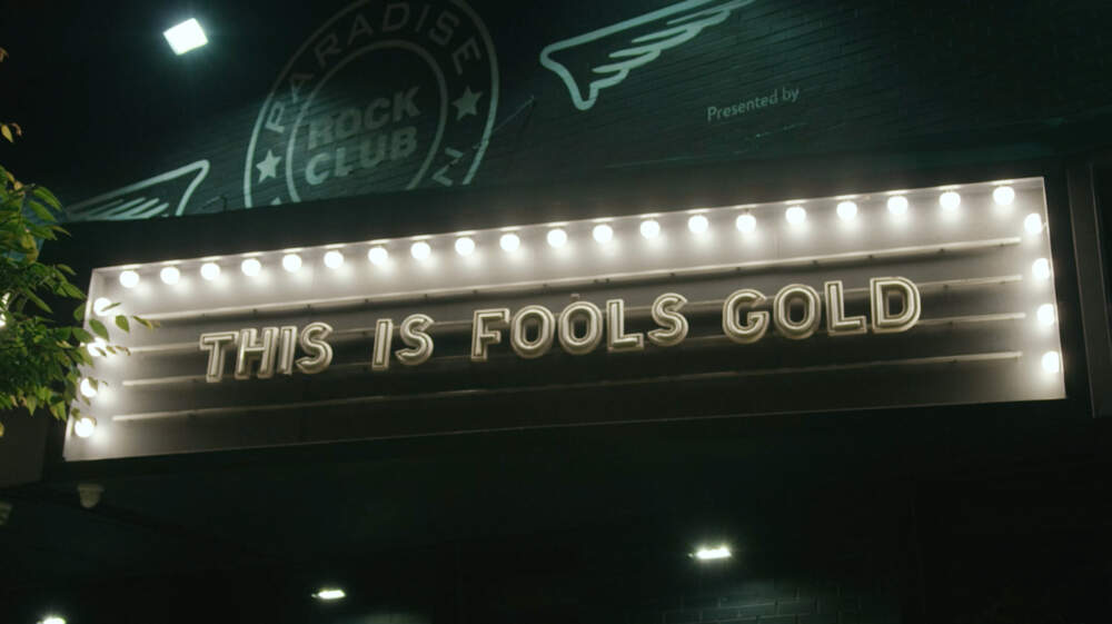 Lyrics from Actor Observer's song &quot;Fool's Gold&quot; on the marquee at Paradise Rock Club. (Courtesy Ben Eames)