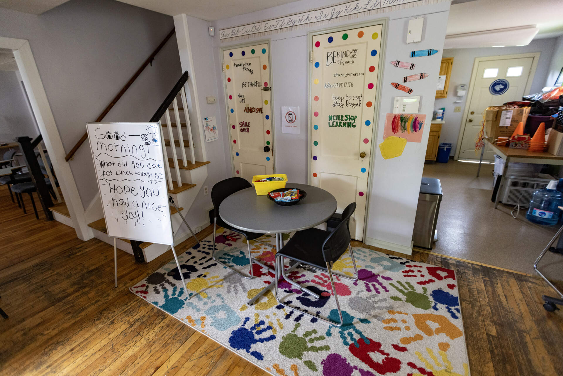 One of two public housing units at the Green Acres development in Fitchburg that are used for after-school programs. (Jesse Costa/WBUR)