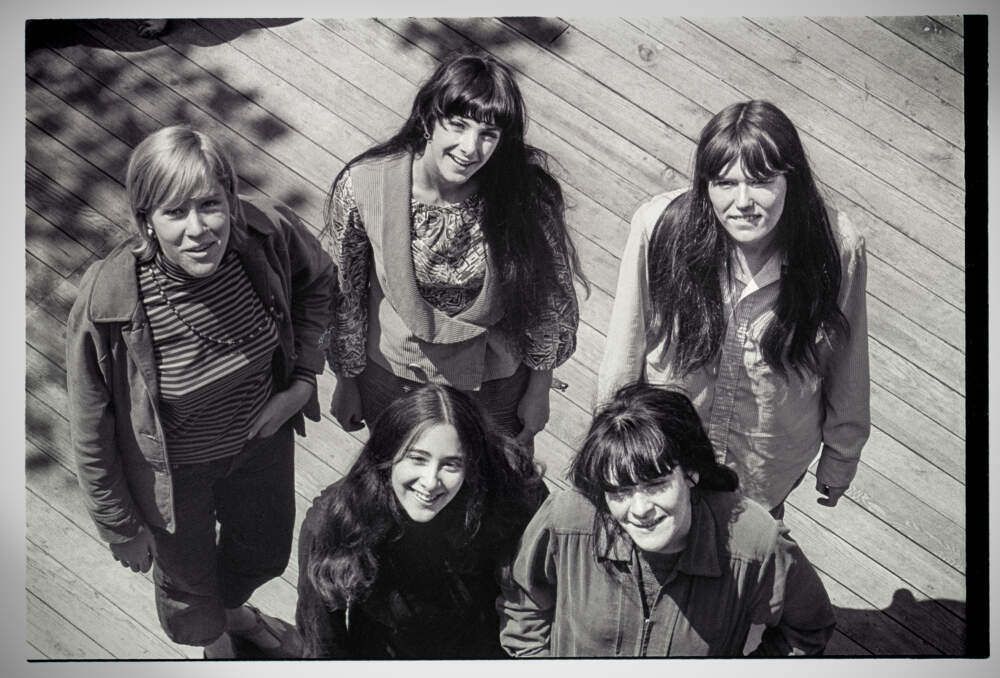 Ace of Cups from the 1960s. In back, from left: Mary Simpson-Mercy, Diane Vitalich and Marla Hunt. In front, from left: Denise Kaufman and Mary Gannon. (Courtesy High Moon Records)
