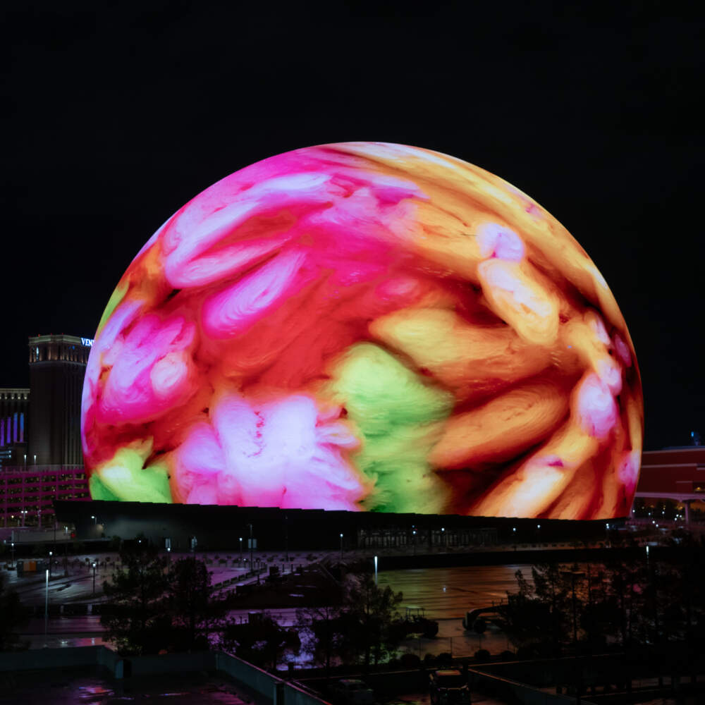 Refik Anadol's AI-generated artwork at The Sphere in Las Vegas. (Courtesy)