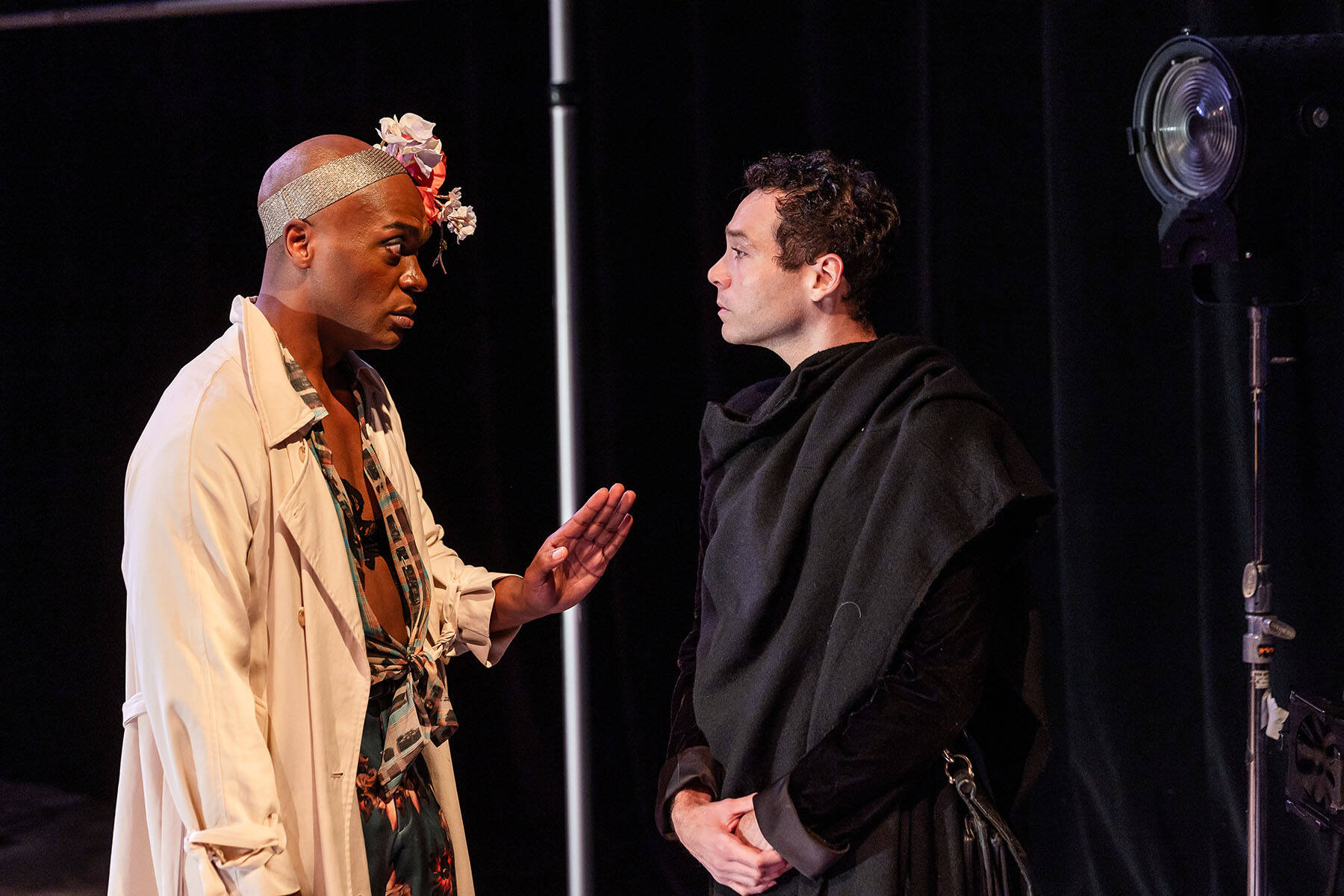 Maurice Emmanuel Parent and Eddie Shields in Part 2 of "Angels in America." (Courtesy Nile Scott Studios)