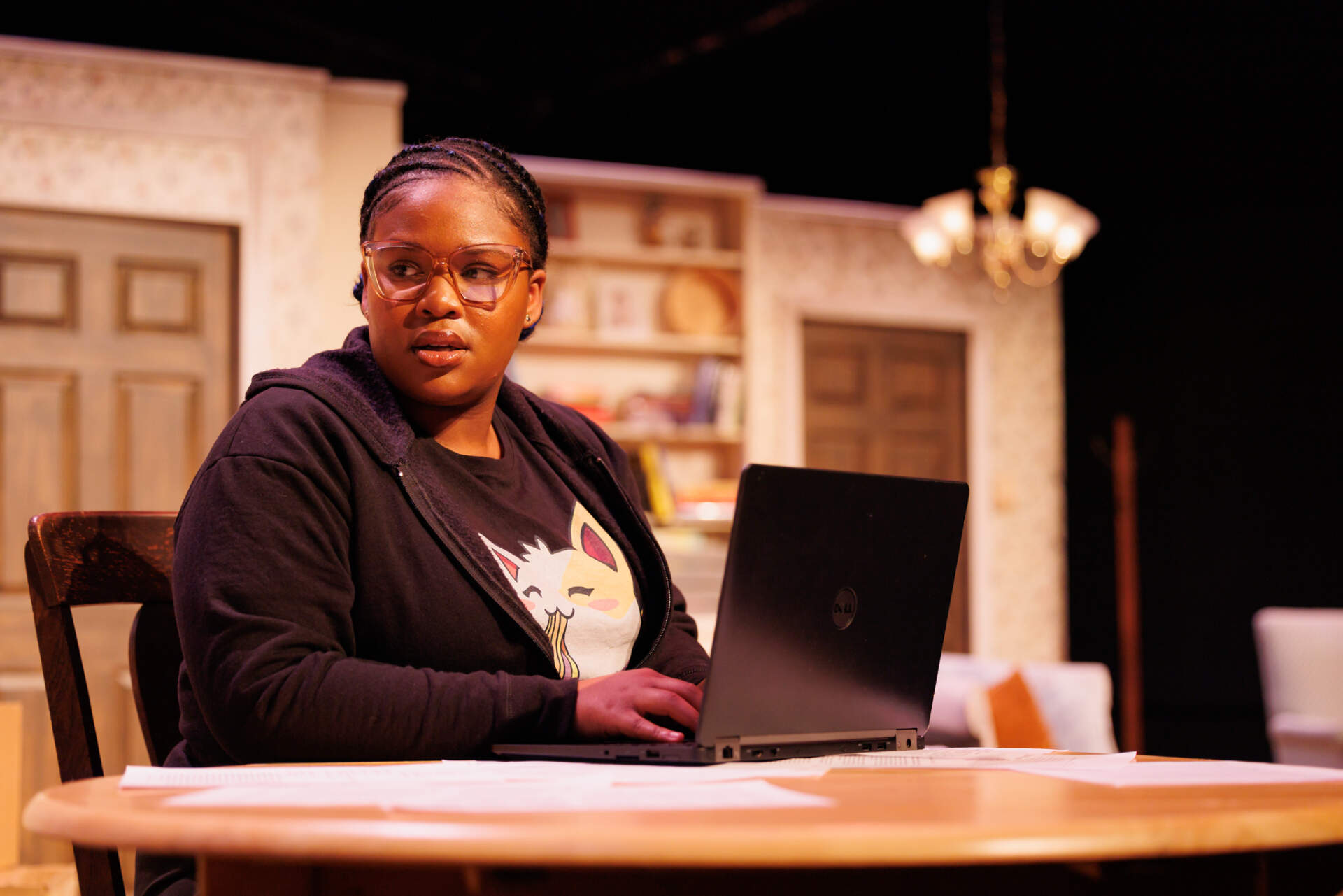 Lorraine Victoria Kanyike as Sunny in New Rep's &quot;Diaspora!&quot; (Courtesy Ken Yotsukura Photography)