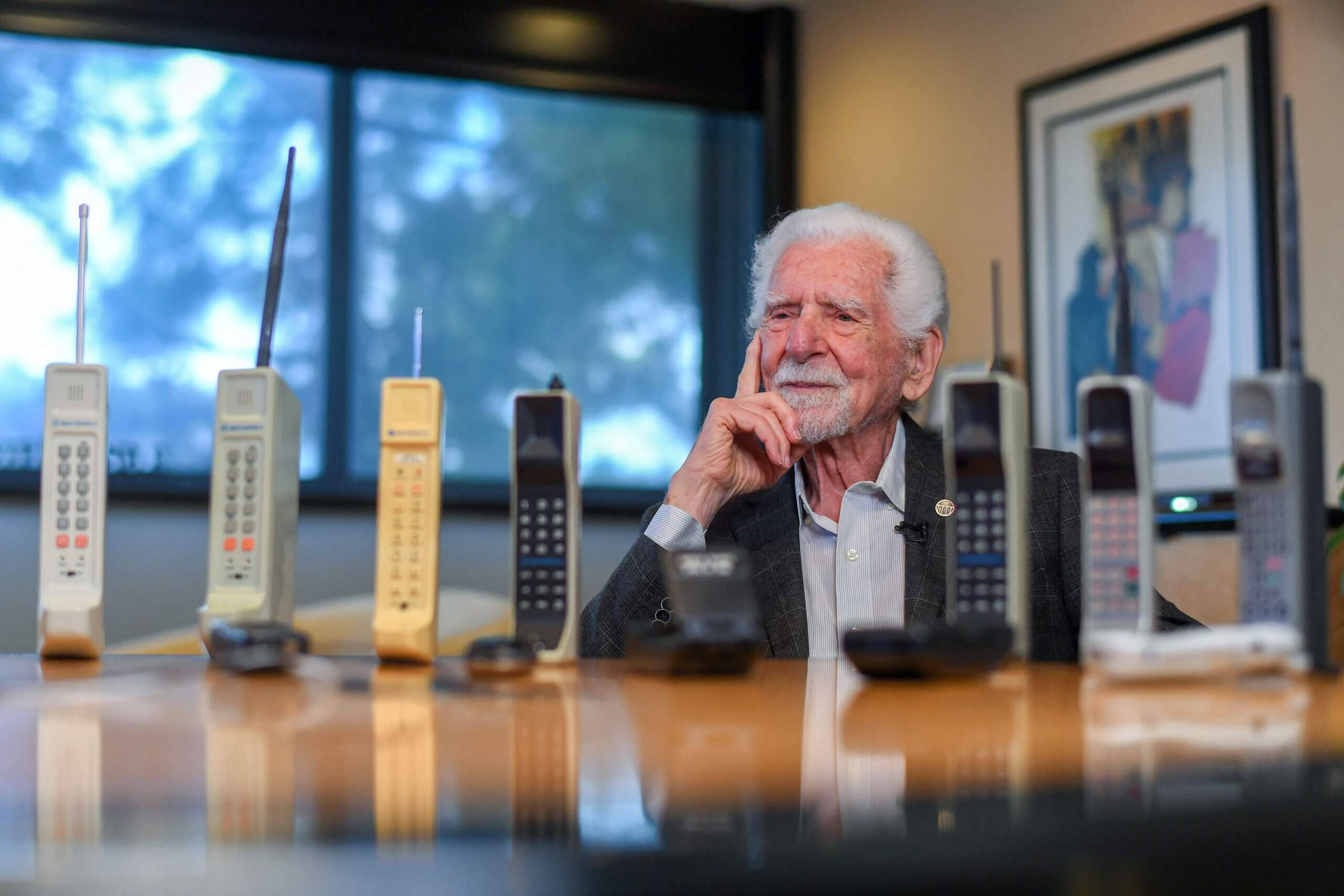 Engineer Martin Cooper, the man who invented cell phones 50 years ago, poses for a photo in Del Mar, California, in March 2023. (Valerie Macon/AFP via Getty Images)