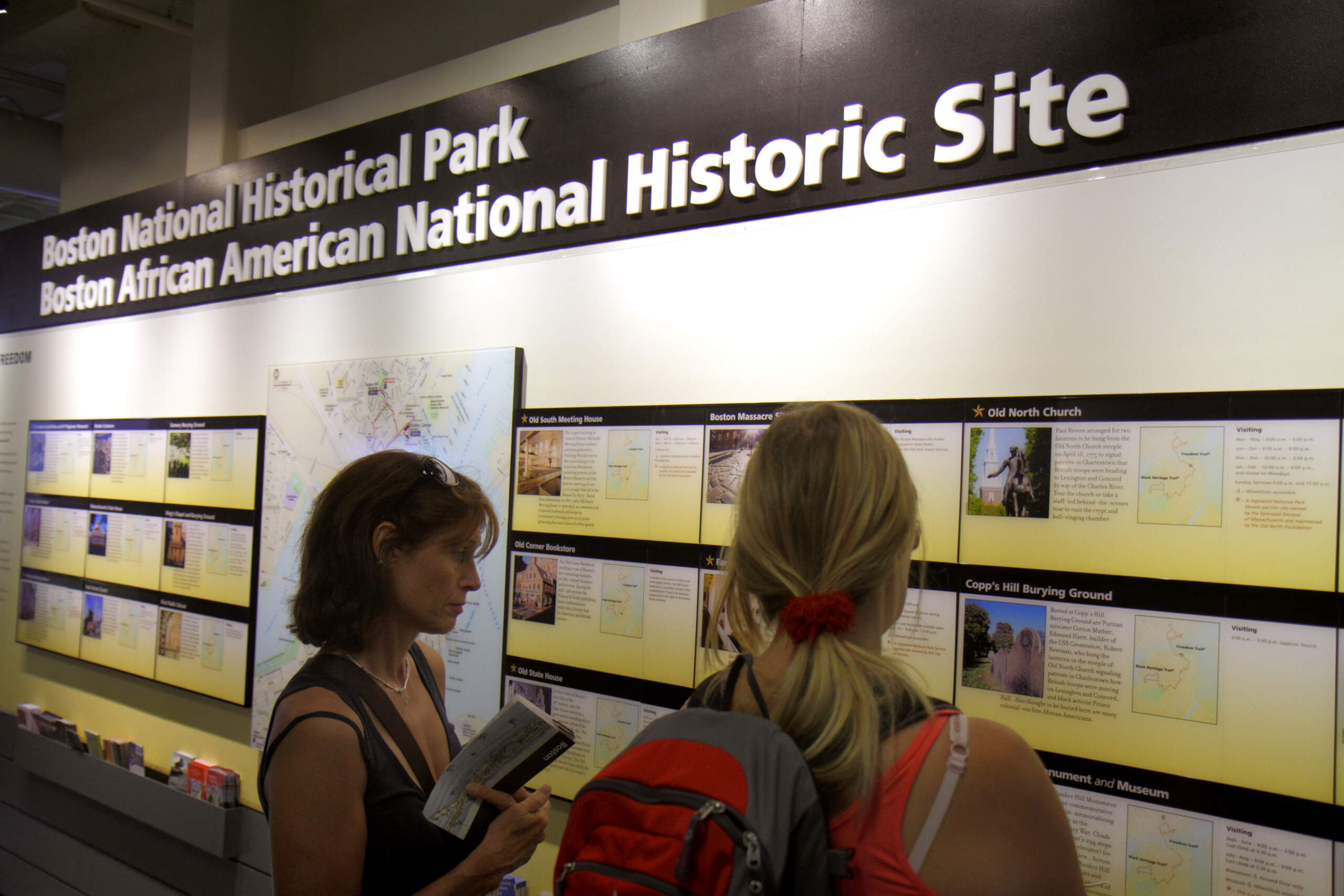 Boston National Historical Park, Boston African American National Historic Site exhibit. (Photo by: Jeffrey Greenberg/Universal Images Group via Getty Images)