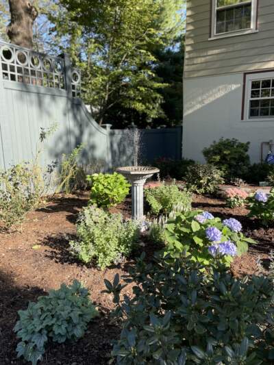 The author's husband Jack Thomas designed and oversaw the creation of this garden in the front of their Cambridge home during the last month of his life. (Courtesy Geri Denterlein)