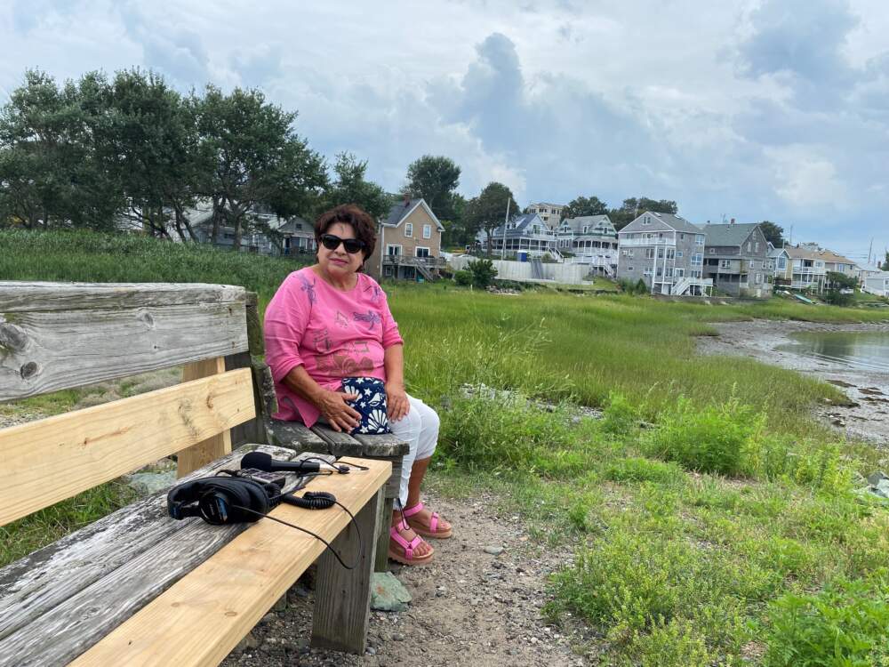 Natalie Jones near her home in Hull, Massachusetts. (Anthony Brooks/WBUR)