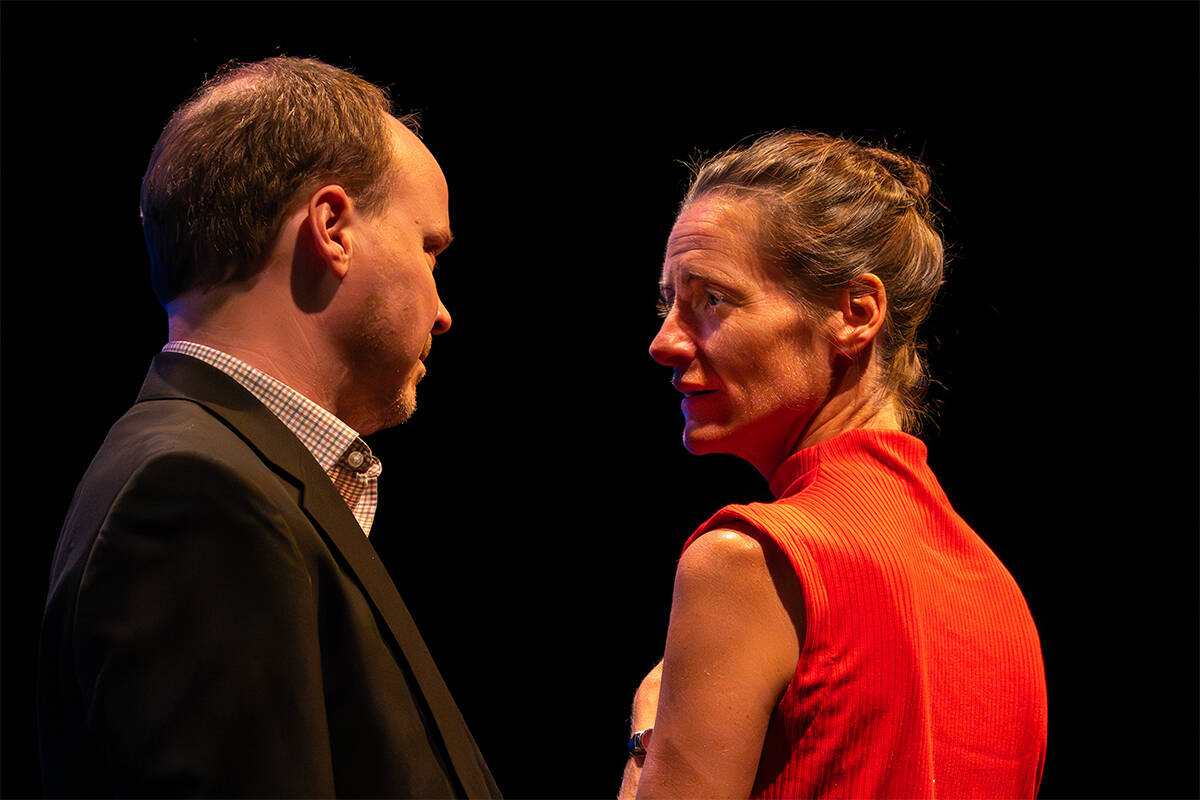 Jonathan Fielding and Brenda Withers in Wellfleet Harbor Actors Theater and Harbor Stage Company's "Betrayal." (Courtesy Michael & Suz Karchmer)