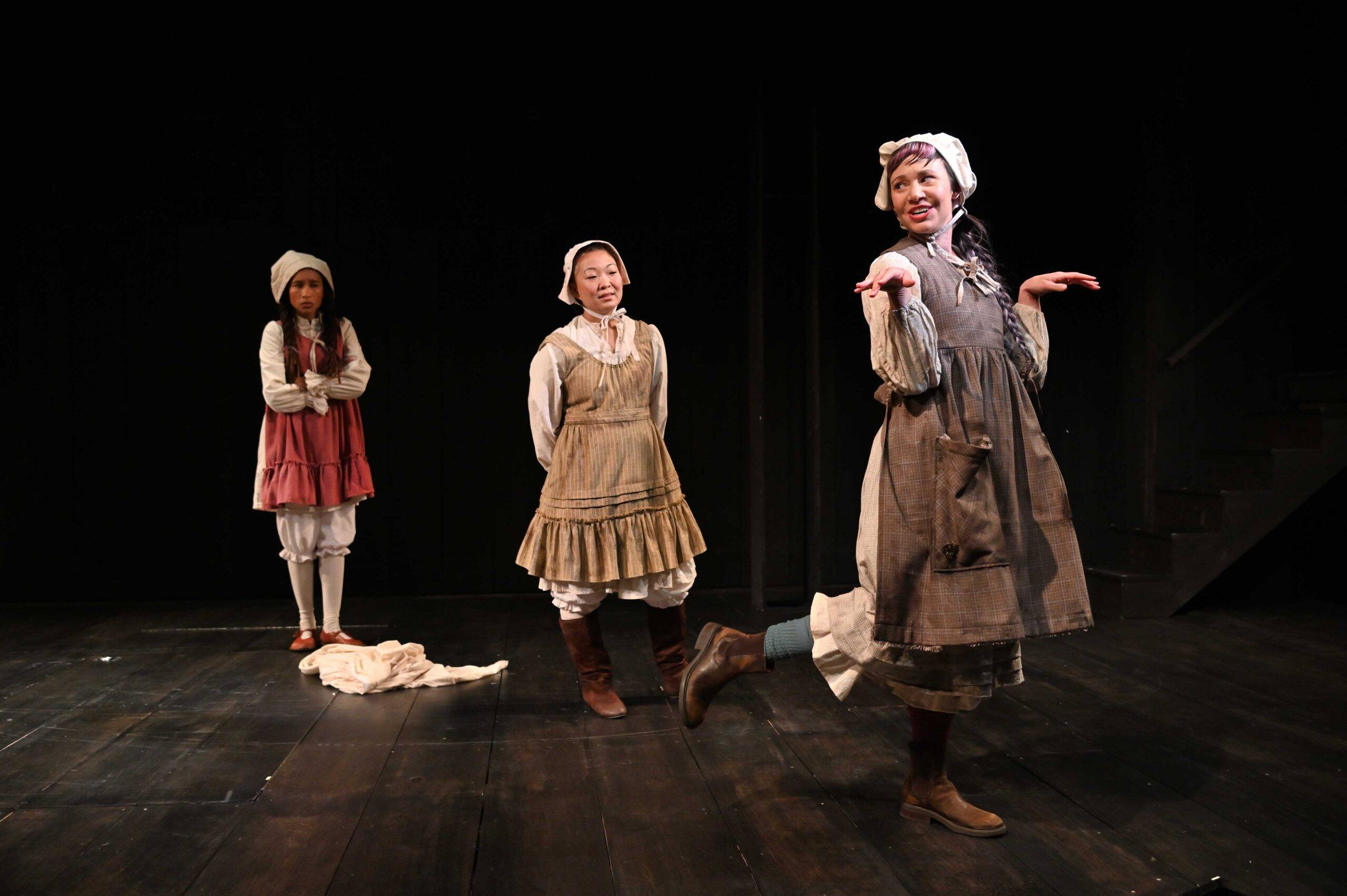 Rebecca-Anne Whittaker, Deanna Myers and Lori Vega in Trinity Rep's "The Good John Proctor." (Courtesy Mark Turek)