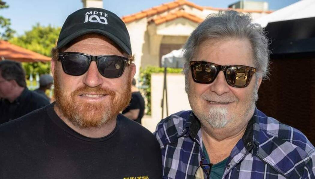 James Costello with fellow International Alliance of Theatrical Stage Employees member Stephen Gibson at a recent resource fair. (Courtesy of James Costello)