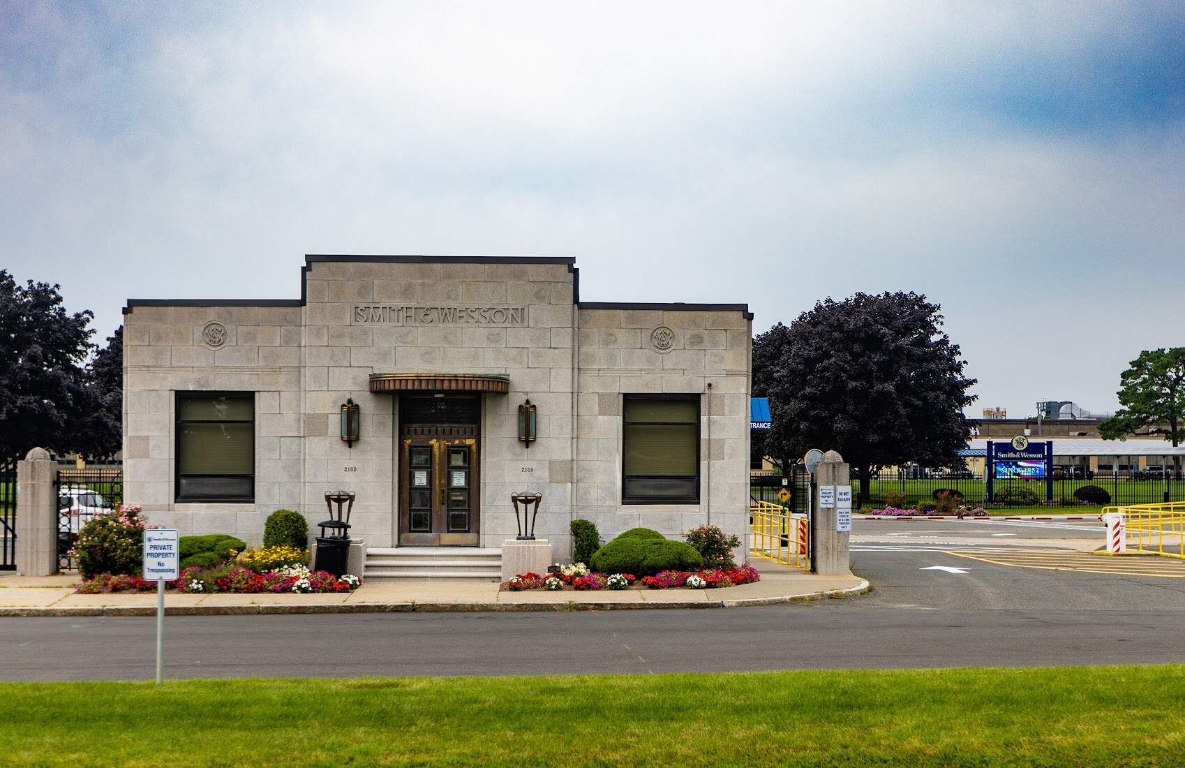 The former headquarters of firearms manufacturer Smith& Wesson in Springfield. (Jesse Costa/WBUR)