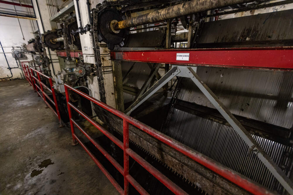 When water enters the Prison Point Combined Sewer Overflow Facility, it passes through ¾-inch screens to help filter out any solids. (Jesse Costa/WBUR)