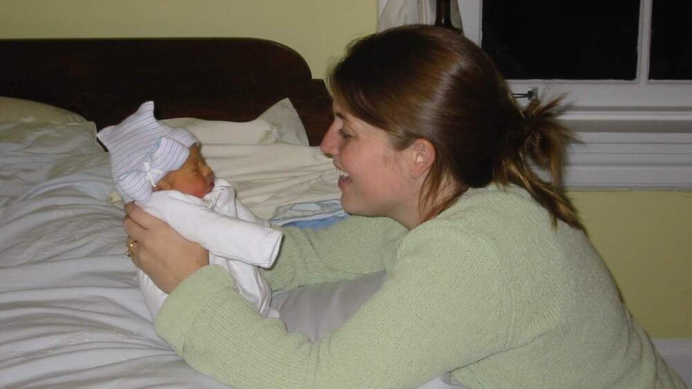 The author with her newborn daughter. (Courtesy Amy Julia Becker)