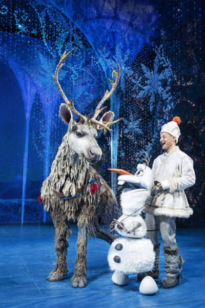 Collin Baja as Sven and Jeremy Davis as Olaf in "Frozen. (Courtesy Matthew Murphy)