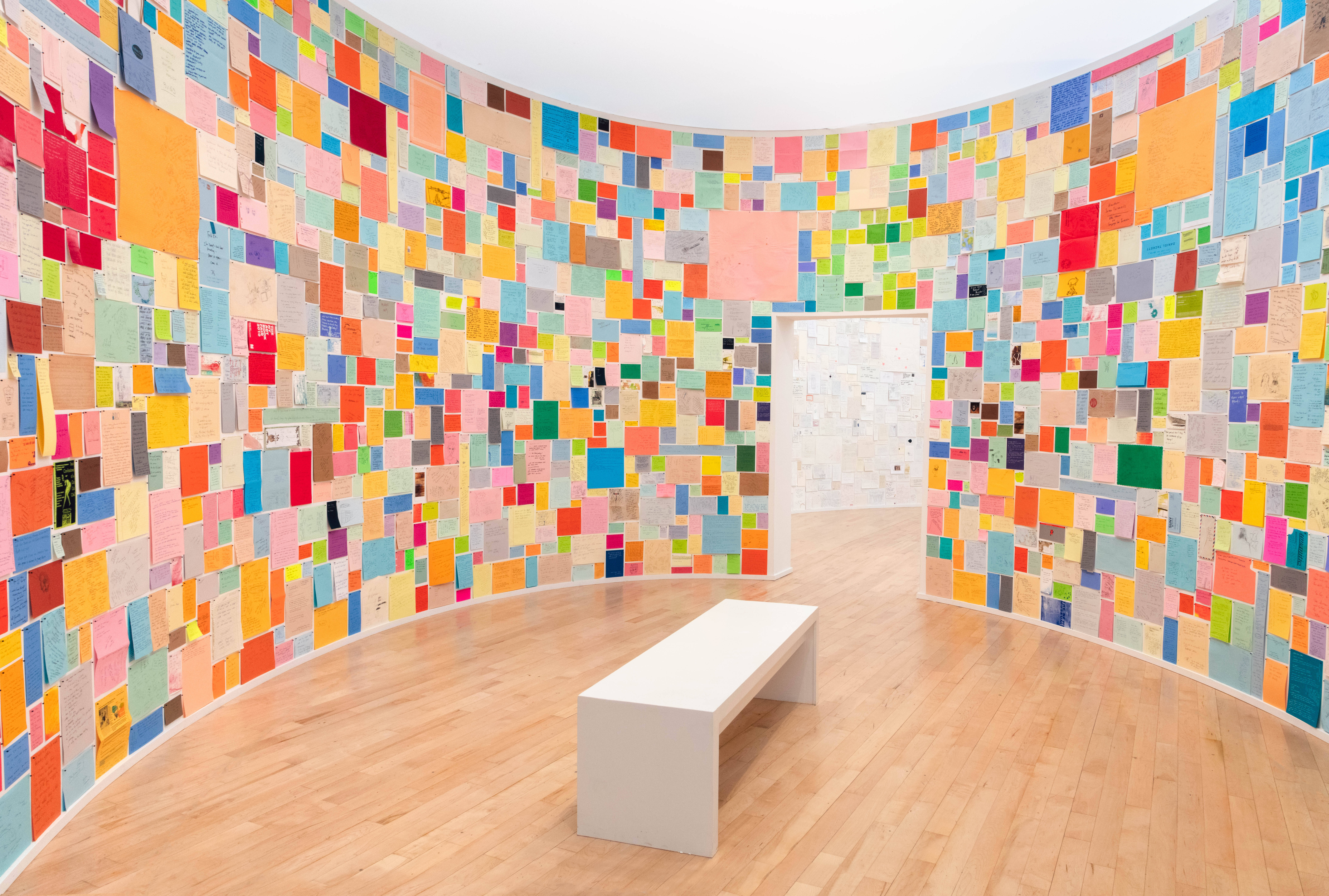 Joseph Grigely, "White Noise (polychrome)," 2023. (Courtesy of the artist, Krakow Witkin, Boston, MA and Air de Paris, Romainville, France; photo by Jon Verney Photography)