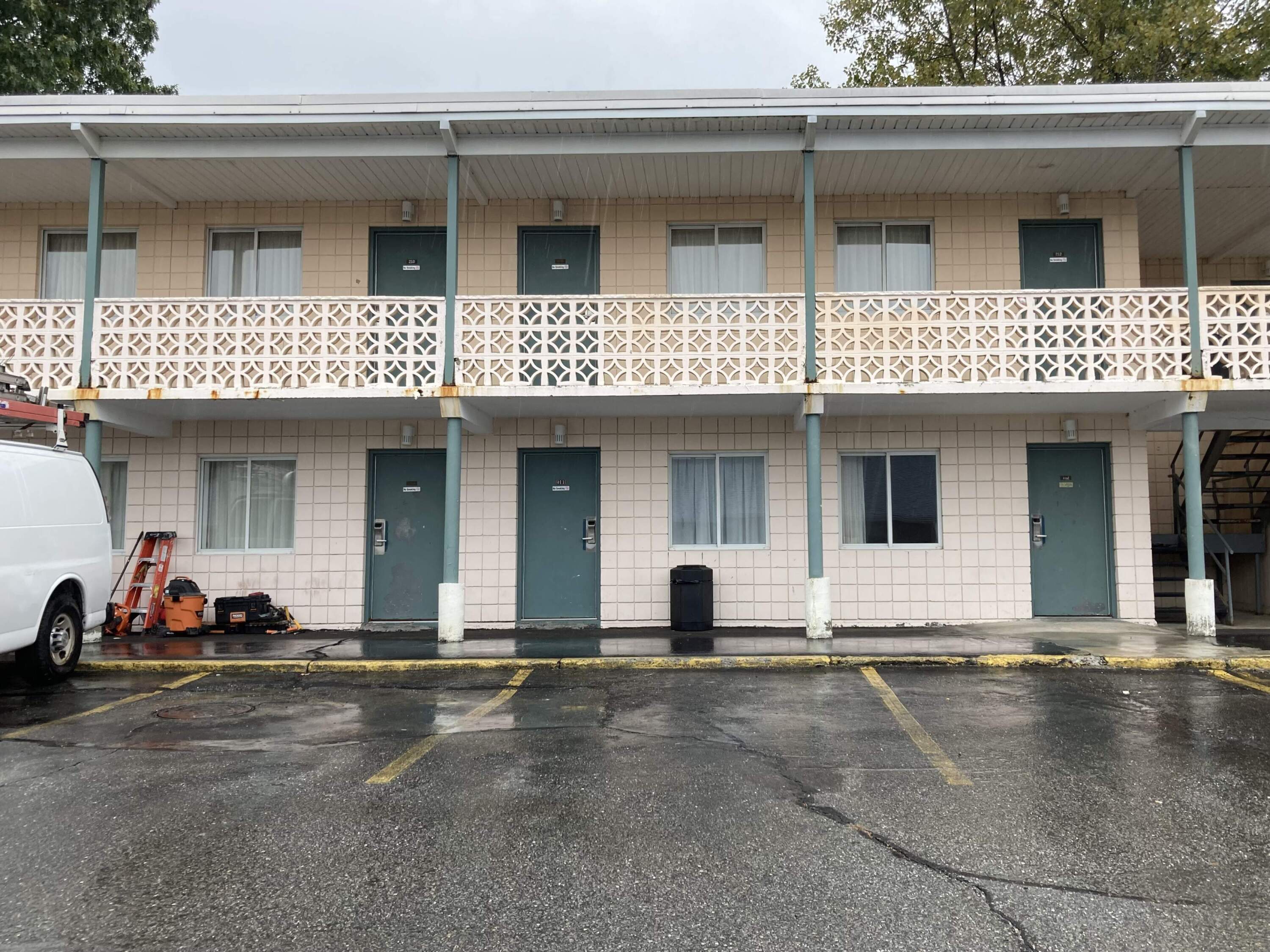 Thousands of families are staying in motels and hotels because the state-run family shelter system has grown rapidly over the last year. (Gabrielle Emanuel/WBUR)