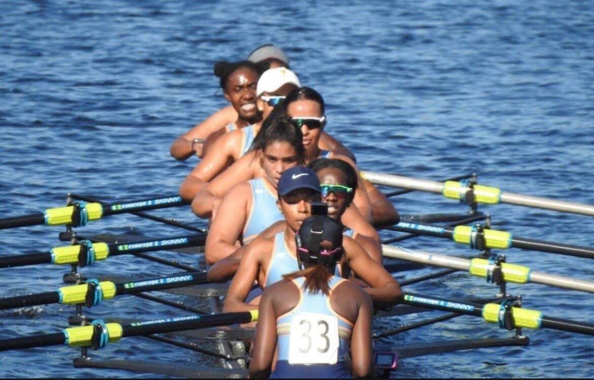 Baylor Henry rows with the historic Rowing in Color team at the Head of the Charles in 2022. (Courtesy Baylor Henry)