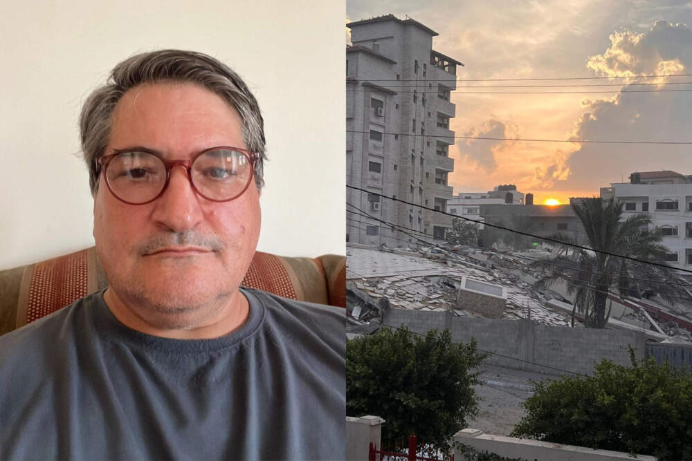 Jason Shawa is an Arabic-English translator living in Gaza City. He took a photo out his window on Oct. 11. (Courtesy of Jason Shawa)