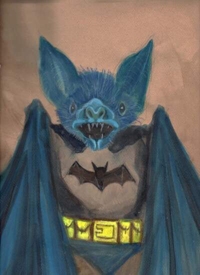 Nick Demakes,&quot; The Bat-man,&quot; from the&quot;Gentleman Bats&quot; series, 2015. (Courtesy of the artist/Peabody Essex Museum)