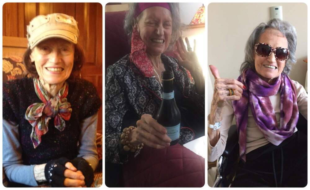 The author's mother in a few of her &quot;wild&quot; outfits. (Courtesy Liz Vago)