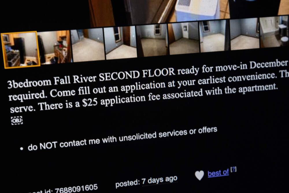 It's illegal for landlords to charge application fees for apartments in Massachusetts. But many are doing it. And online scammers are sometimes posing as landlords. (Jesse Costa/WBUR)