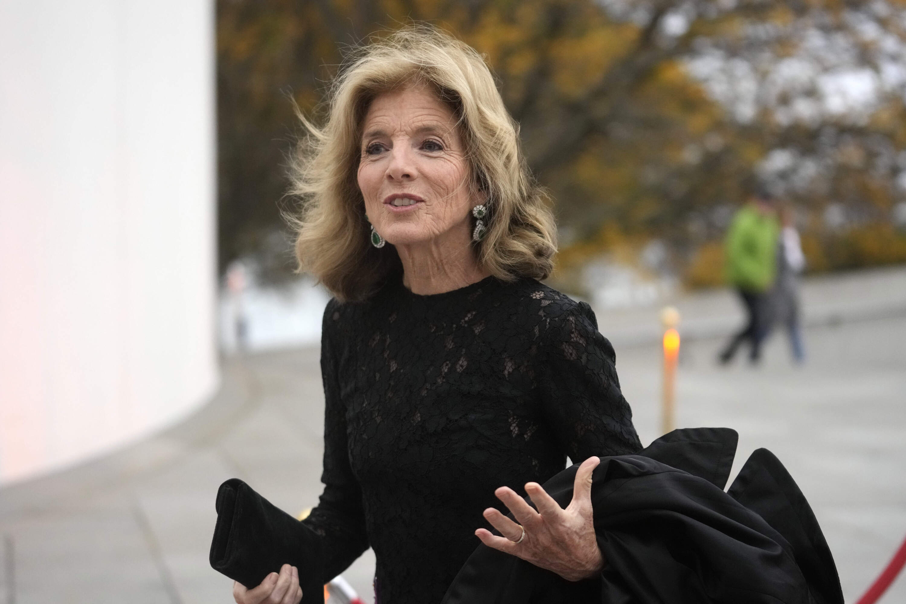Caroline Kennedy, ambassador of the United States to Australia, arrives at the John F. Kennedy Presidential Library and Museum, Oct. 29, 2023, prior to John F. Kennedy Profile in Courage Award ceremonies in Boston. (Steven Senne/AP)