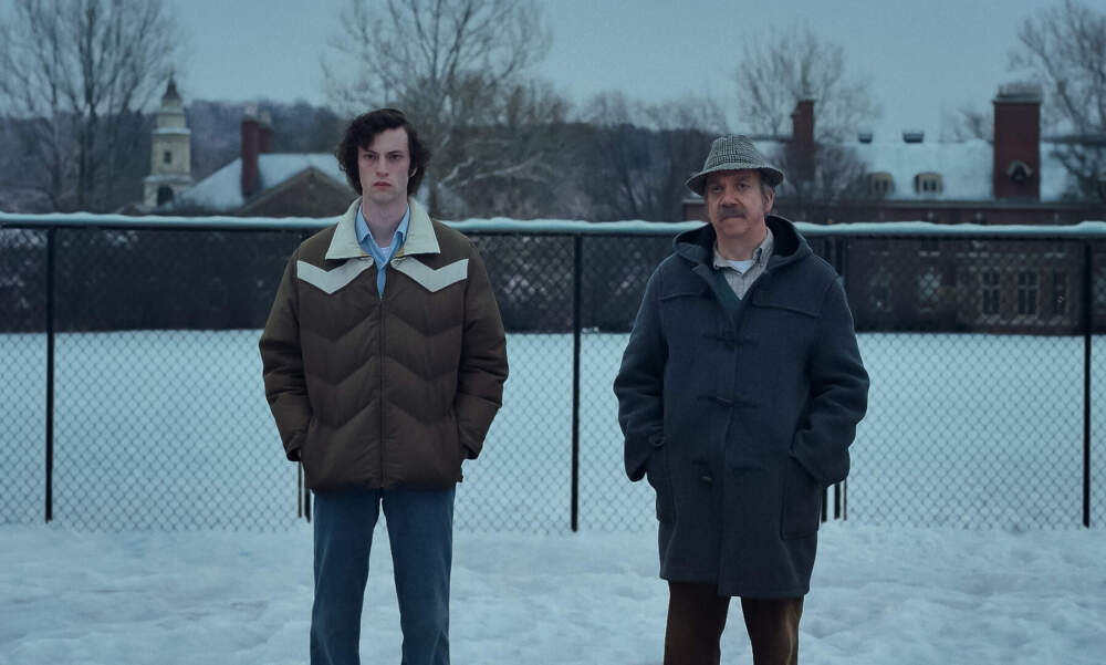 Dominic Sessa and Paul Giamatti in "The Holdovers." (Courtesy Seacia Pavao/Focus Features)