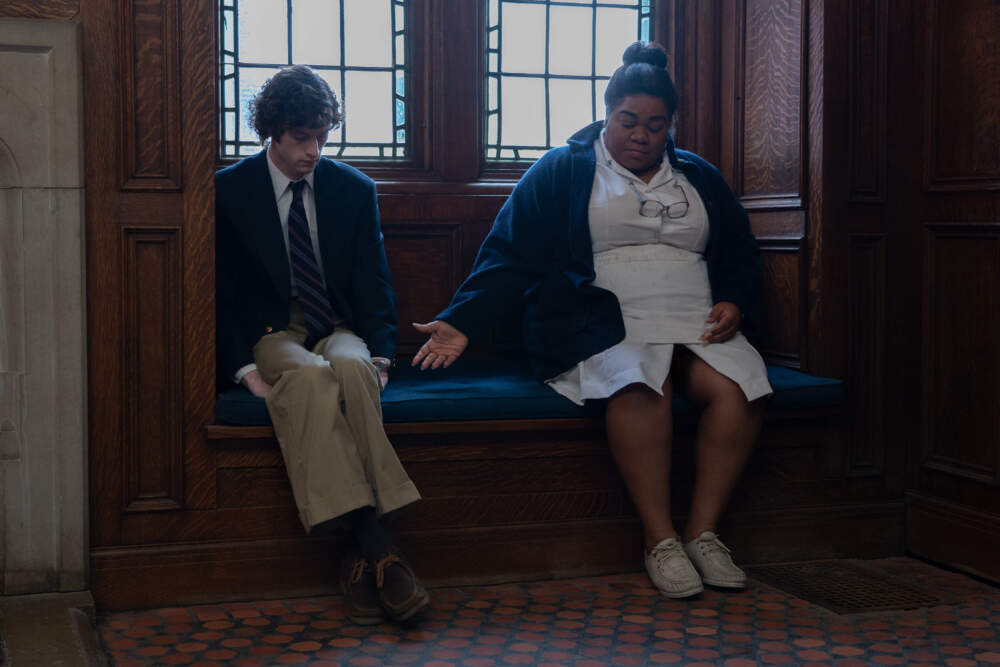 Dominic Sessa and Da’Vine Joy Randolph in &quot;The Holdovers.&quot; (Courtesy Seacia Pavao/Focus Features)