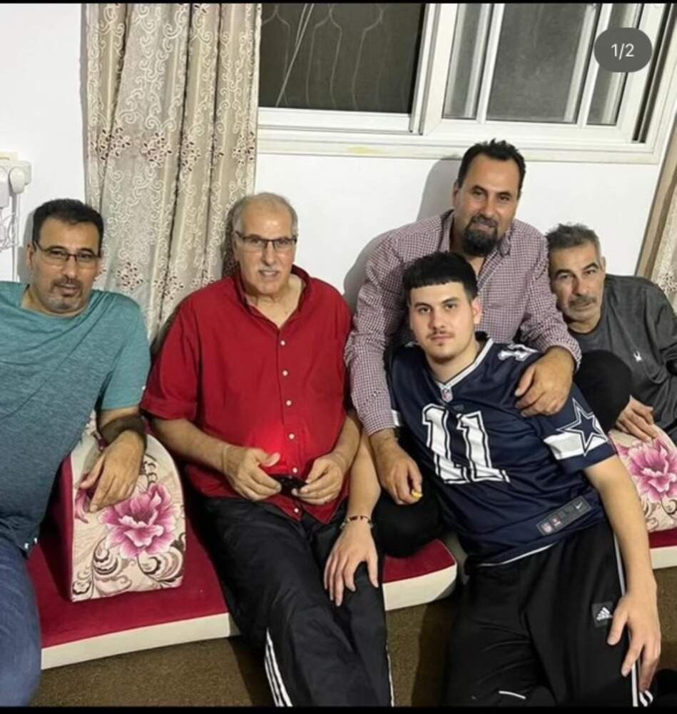 All the members of Helal Kaoud’s family who got stuck in Gaza after they made it south. (Courtesy of the Kaoud family)