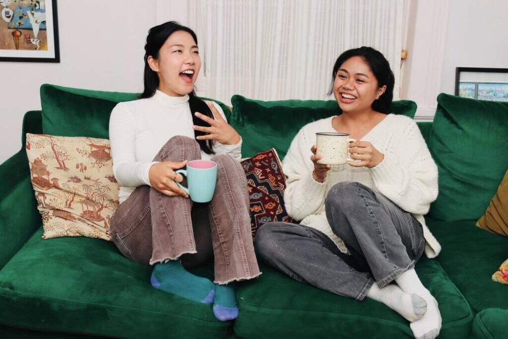 Judy Song and Jenna Agbayani in a promotional image for &quot;The Heart Sellers.&quot; (Courtesy Lia Chang/The Huntington)