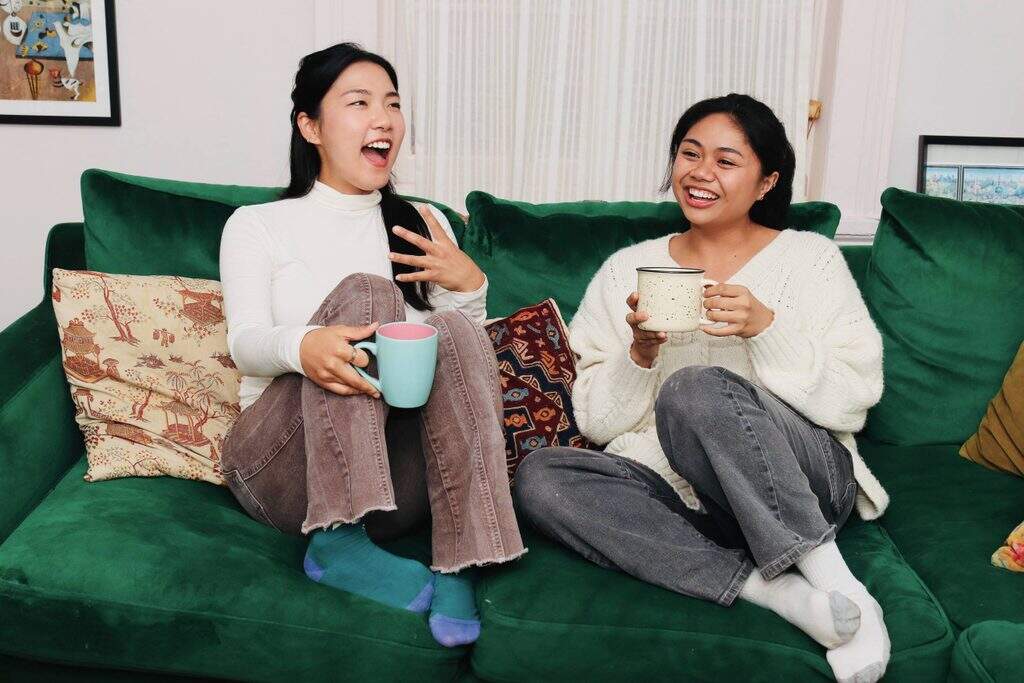 Judy Song and Jenna Agbayani in a promotional image for "The Heart Sellers." (Courtesy Lia Chang/The Huntington)