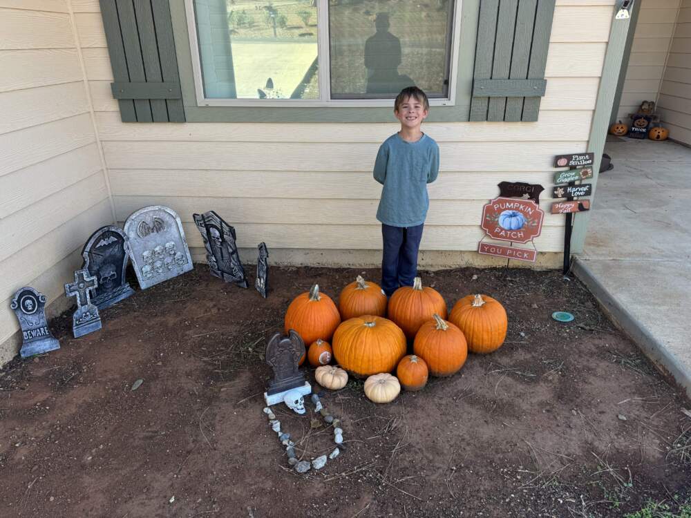 Jeremiah Cooper, 7, outside his home recently in Paradise, Calif. (Courtesy of Andrea Cooper)