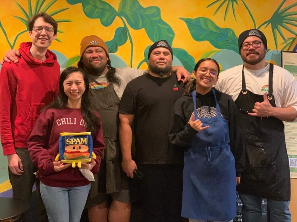 "Manoa fam" at Manoa Poke Shop in Somerville in 2023. (Courtesy Thuy Phan)