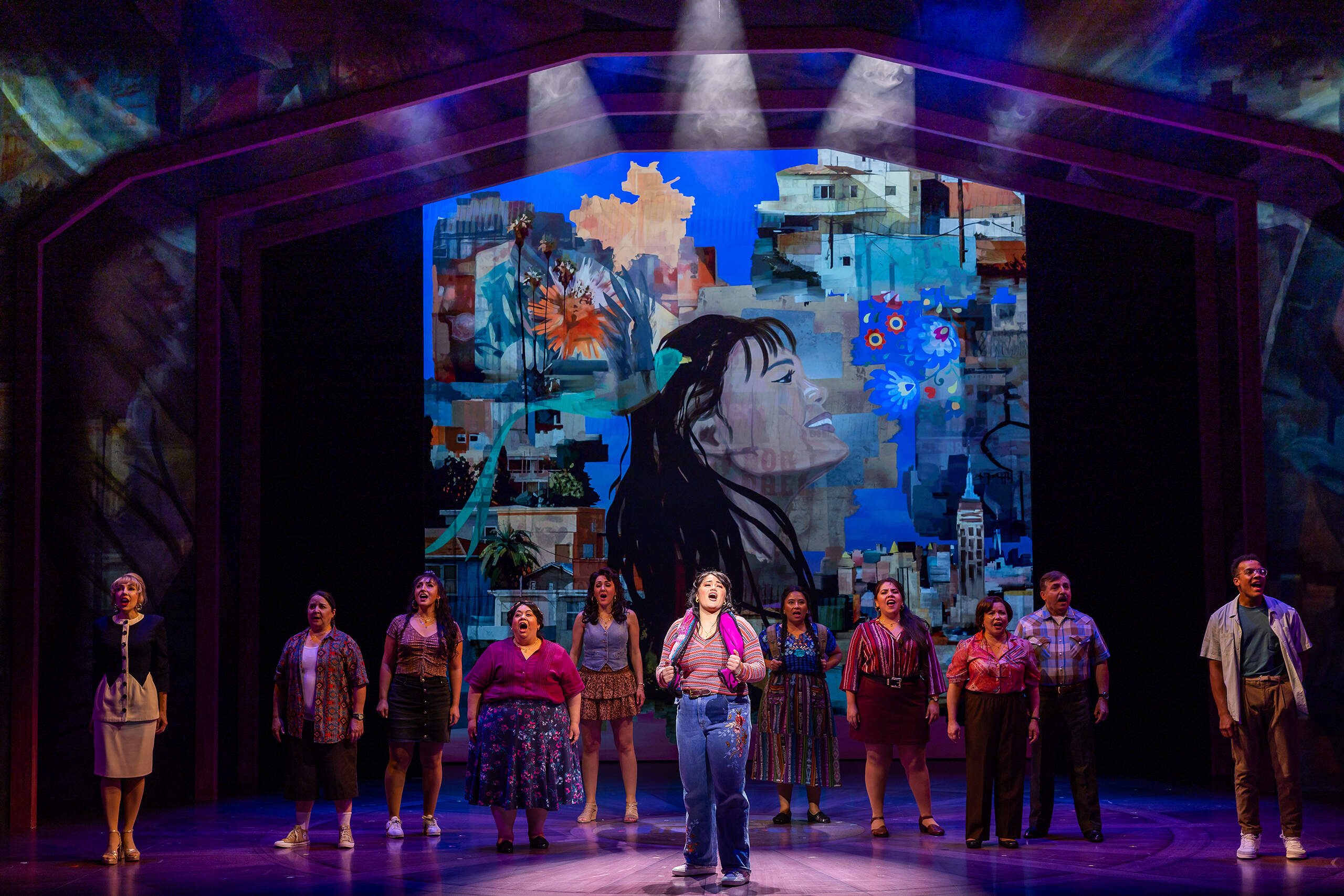 Lucy Godínez (Ana, center) and members of the company. (Courtesy Nile Scott Studios)
