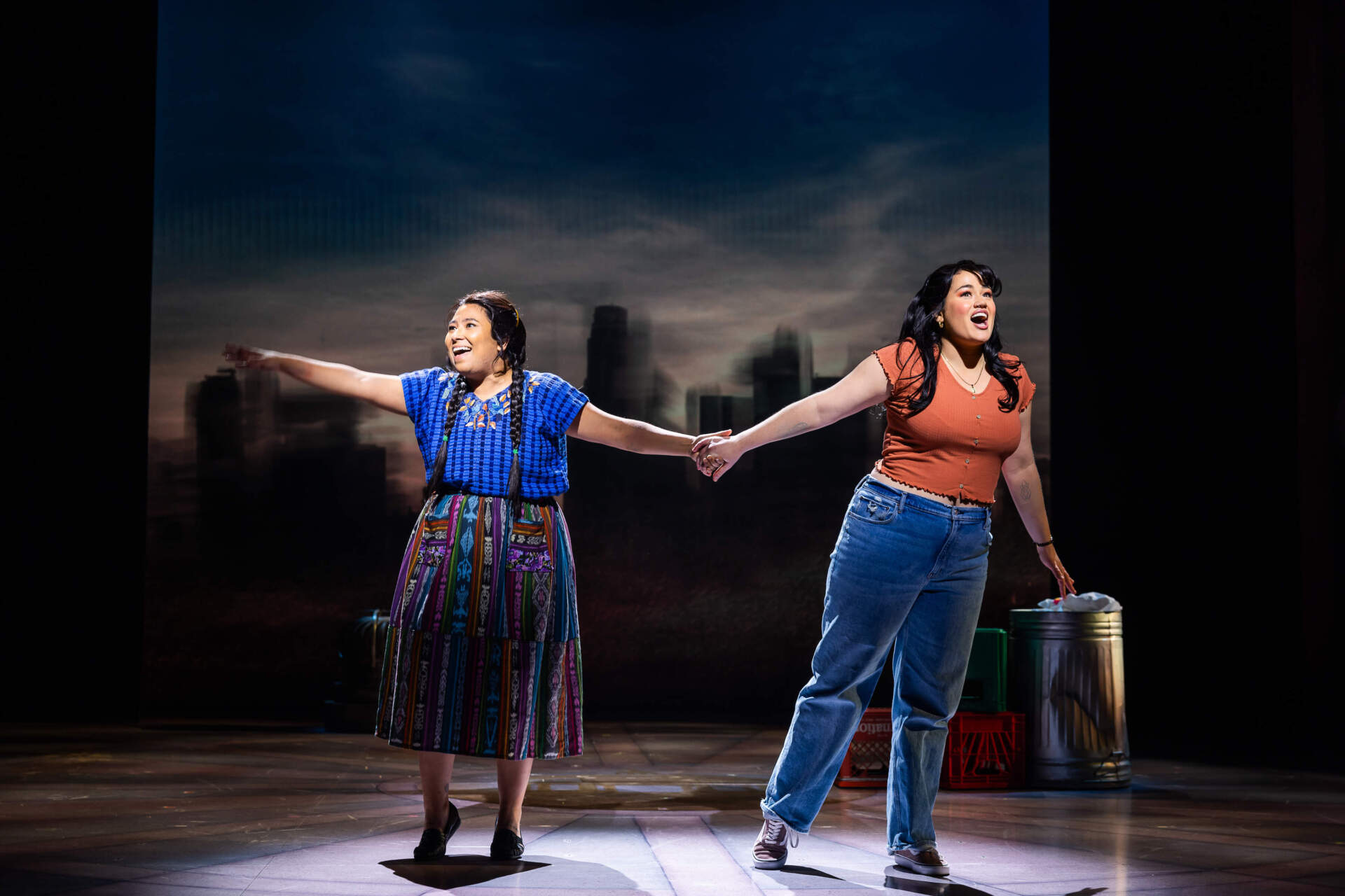 Satya Chávez as Izel and Lucy Godínez as Ana in "Real Women Have Curves: The Musical" at the American Repertory Theater. (Couresy Nile Hawver/Maggie Hall)