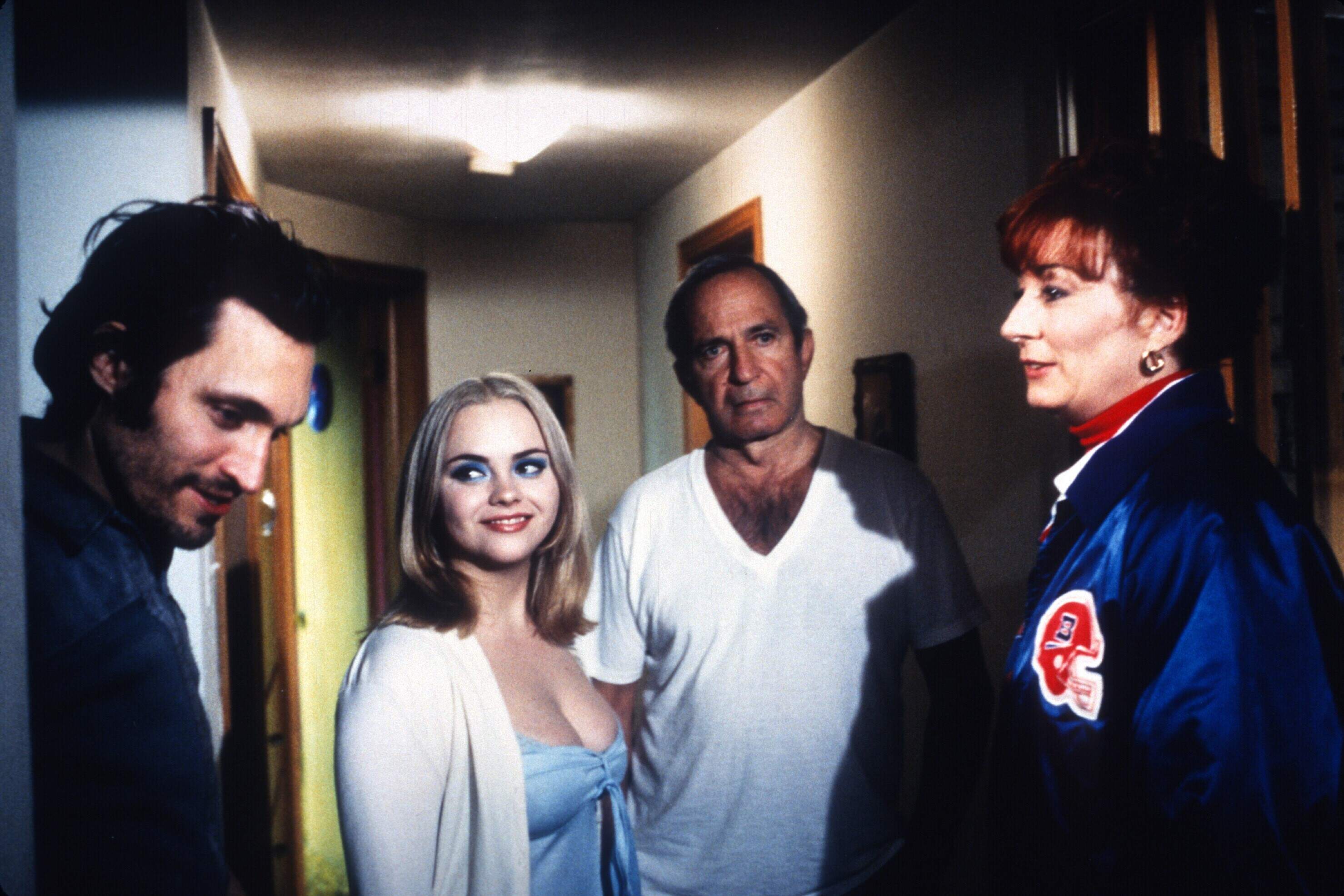 From left, Vincent Gallo, Christina Ricci, Ben Gazzara and Anjelica Huston in Gallo's 1998 directorial debut "Buffalo '66." (Courtesy Lions Gate Films/Photofest)