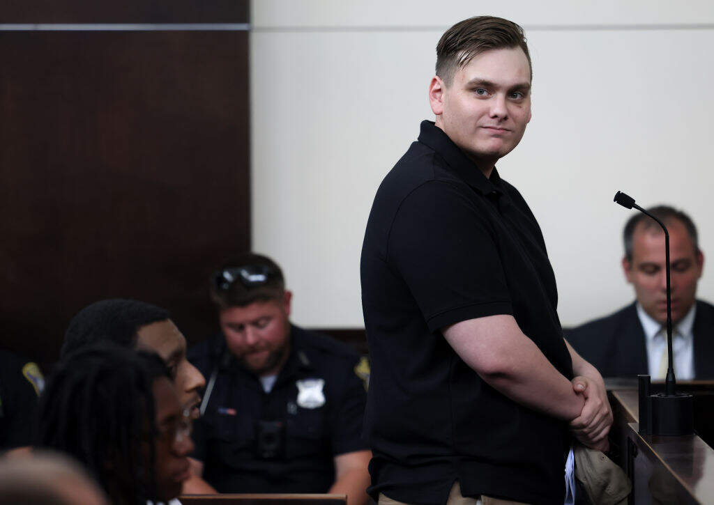 Founder of NSC-131 Christopher R. Hood Jr., 23, appears at West Roxbury District Court. (Jessica Rinaldi/The Boston Globe via Getty Images)