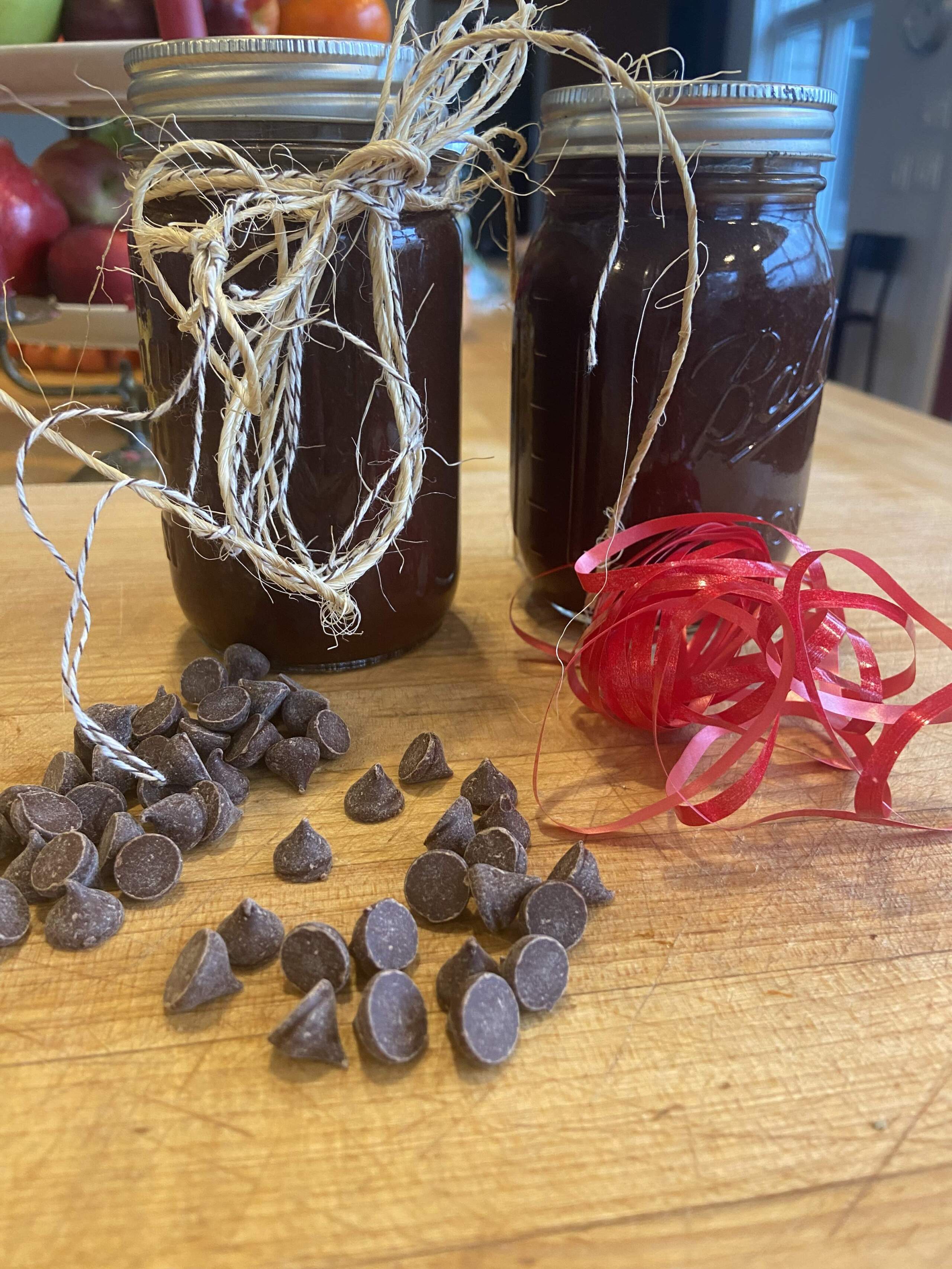 Chocolate sauce to get you through the holidays! (Kathy Gunst/Here & Now)