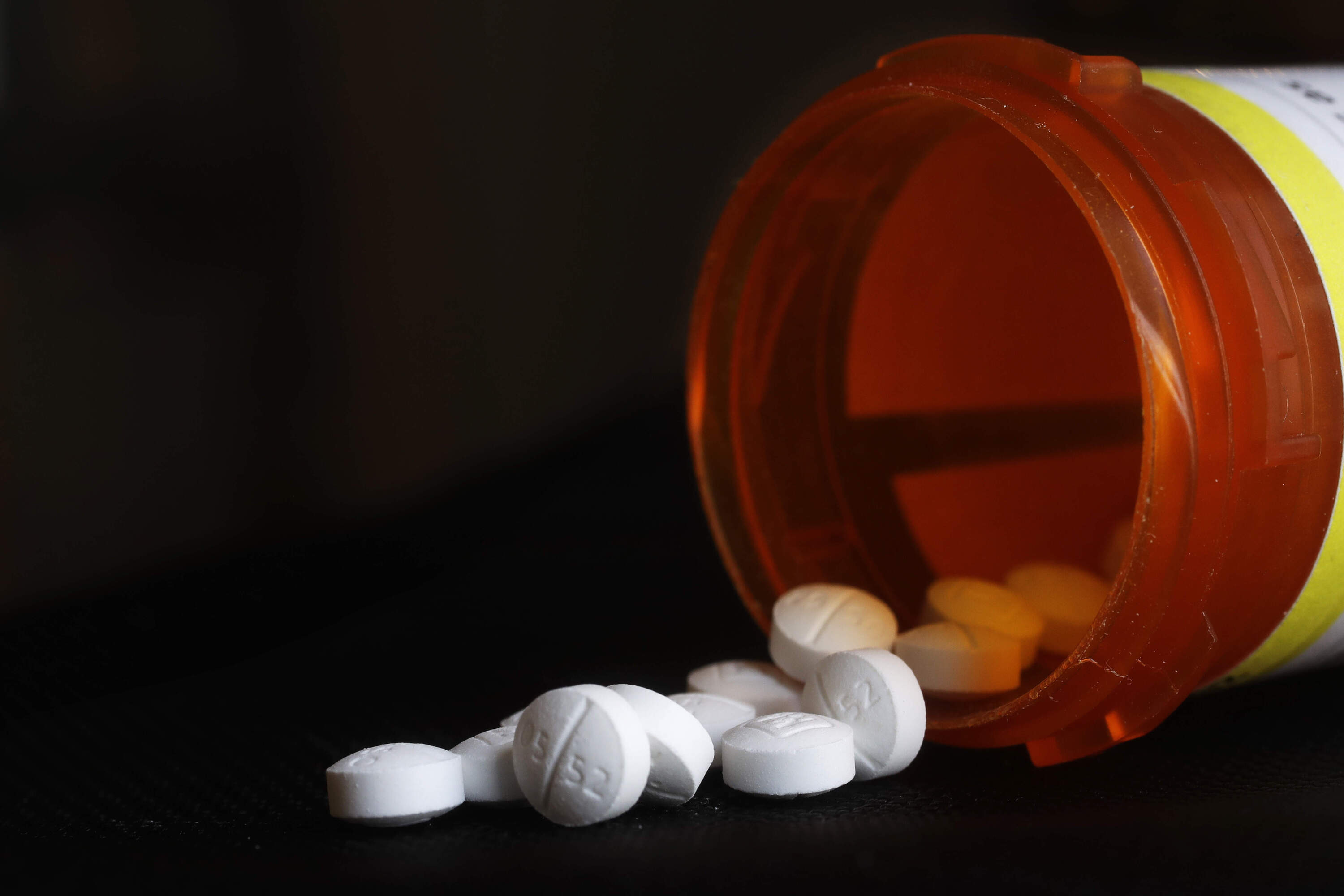 This 2018 file photo shows an arrangement of Oxycodone pills in New York. (Mark Lennihan/AP)