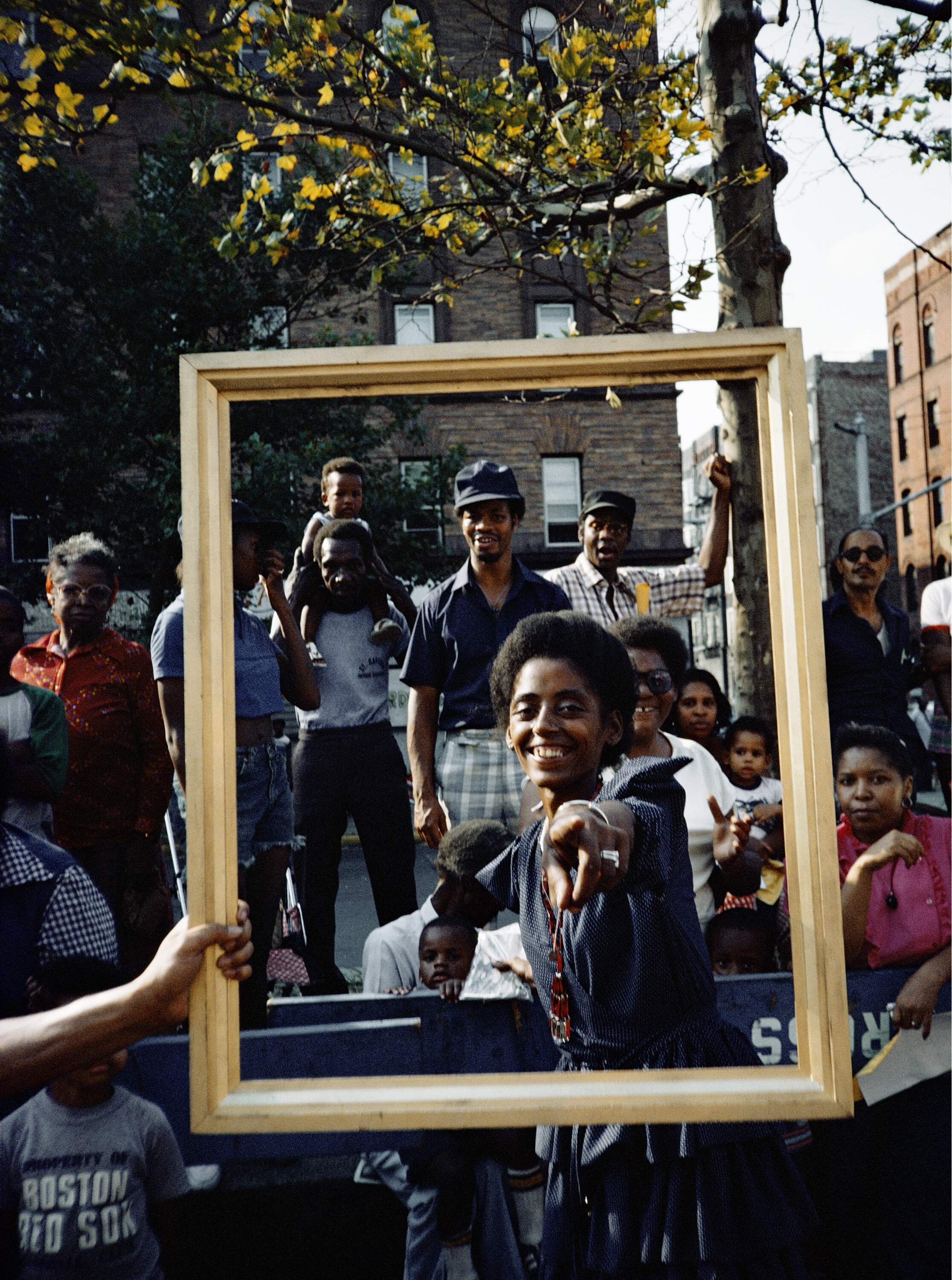 Lorraine O'Grady, "Art Is . . . (Girl Pointing)," 1983/2009. (Courtesy Lorraine O'Grady/Artists Rights Society (ARS), New York and Davis Museum)
