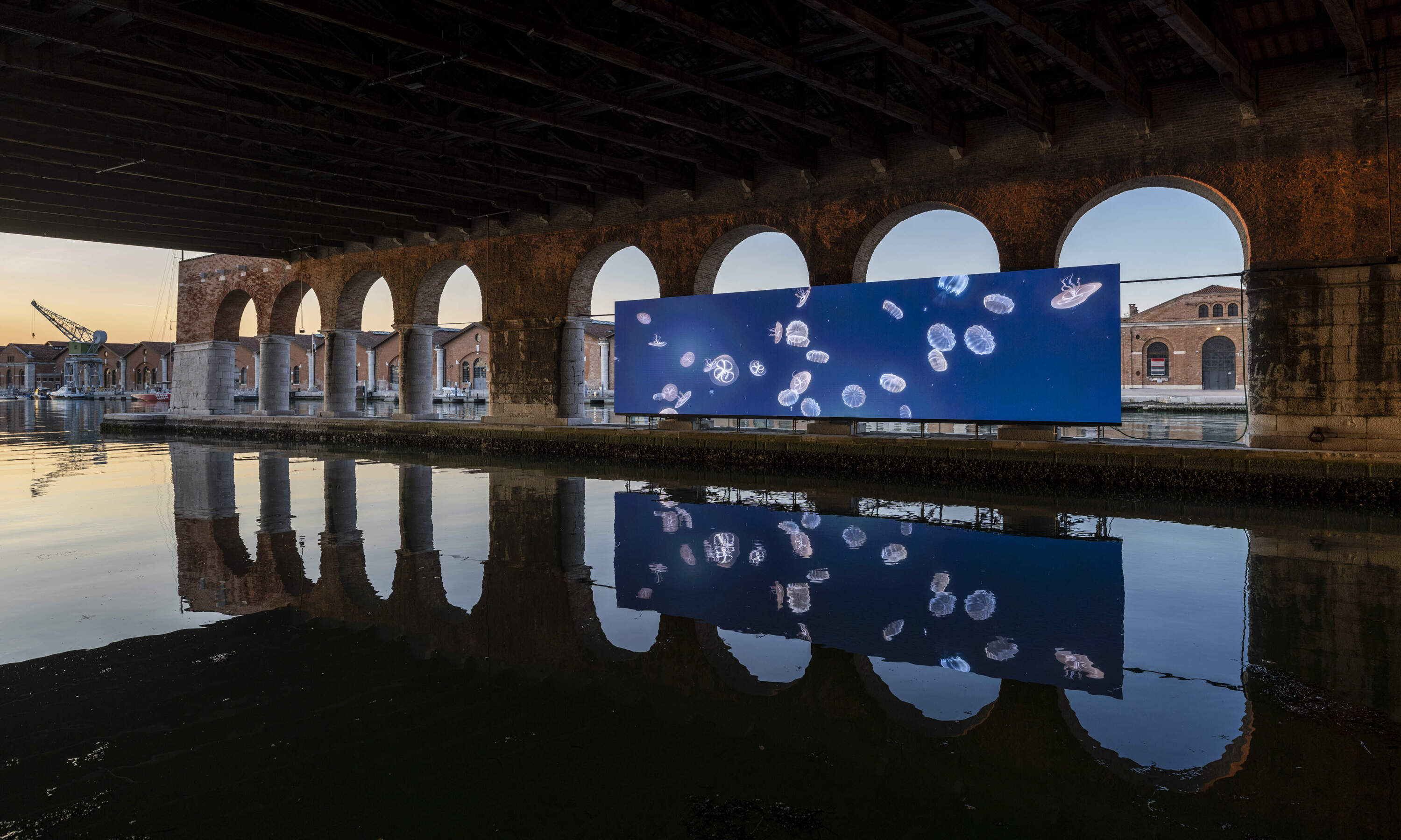 Installation view of Wu Tsang's "Of Whales" (2022) at the 59th Venice Biennale. (Courtesy the artist; Galerie Isabella Bortolozzi, Berlin; Antenna Space, Shanghai; and Cabinet, London. Photo by Matteo De Fina)